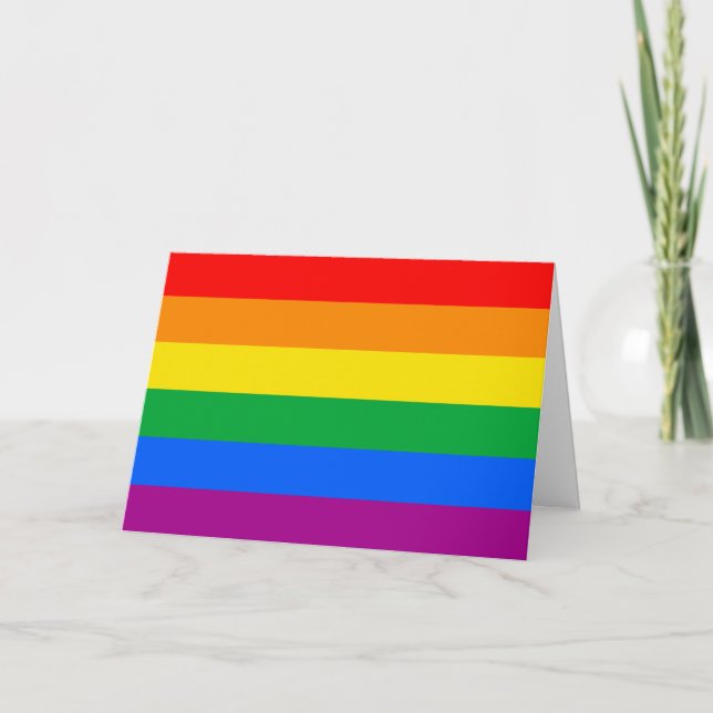 HBTQ+ regnbågsstolthetsflagga Helgkort (Framsida)