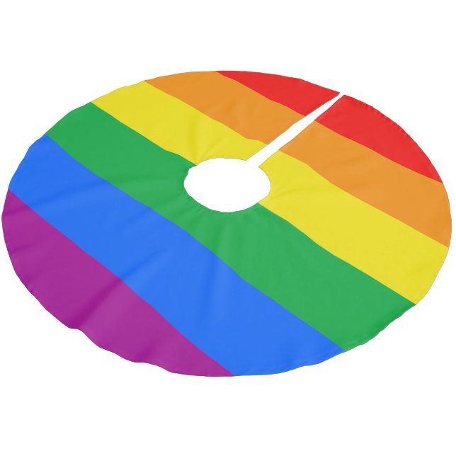 HBTQ+ regnbågsstolthetsflagga Julgransmatta Borstad Polyester (Vinklad)