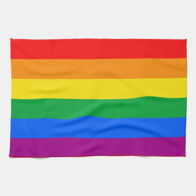 HBTQ+ regnbågsstolthetsflagga Kökshandduk (Horisontell)