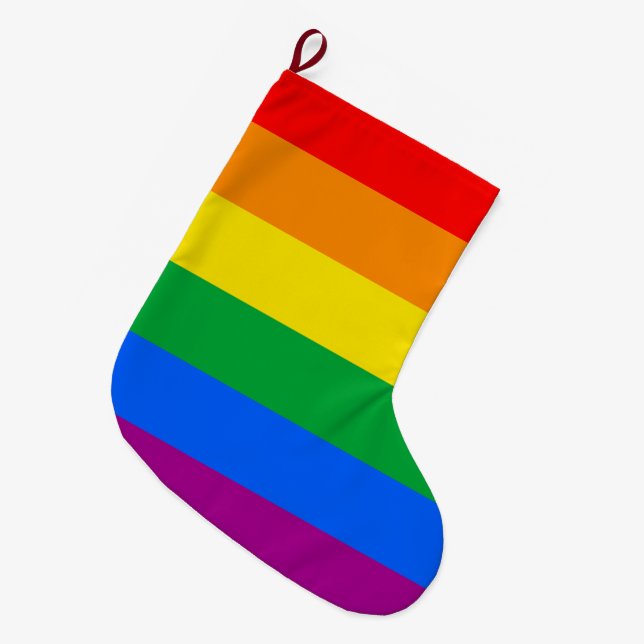 HBTQ+ regnbågsstolthetsflagga Stor Julstrumpa (Framsidan (Hängande))