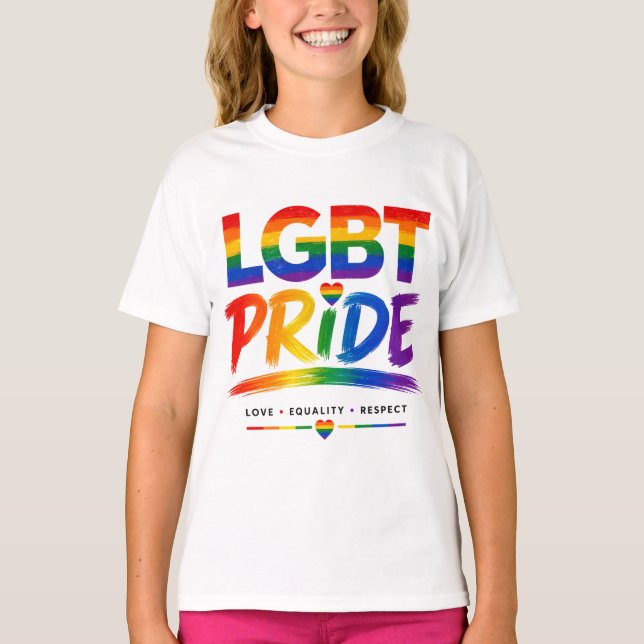 HBTQ regnbågstryckeri T Shirt (Framsida)