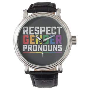 HBTQ Respekt Köns Pronomen Gay Lesbisk Trans Armbandsur