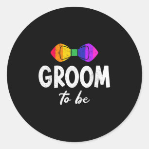 HBTQ Sängkammarparty Brudgum Att Vara T-Shirt Lgbt Runt Klistermärke
