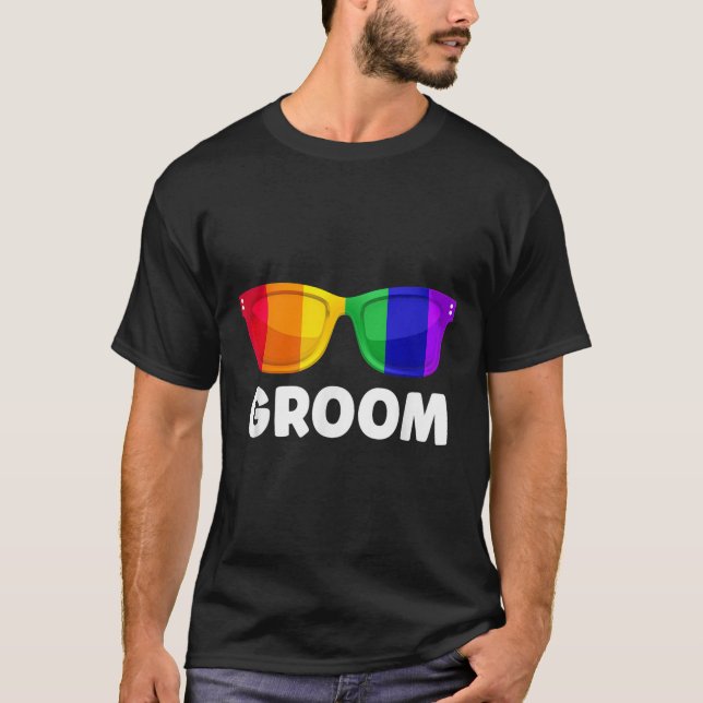 HBTQ Sängkantsfest för Brudgum Bröllop T-shirt (Framsida)