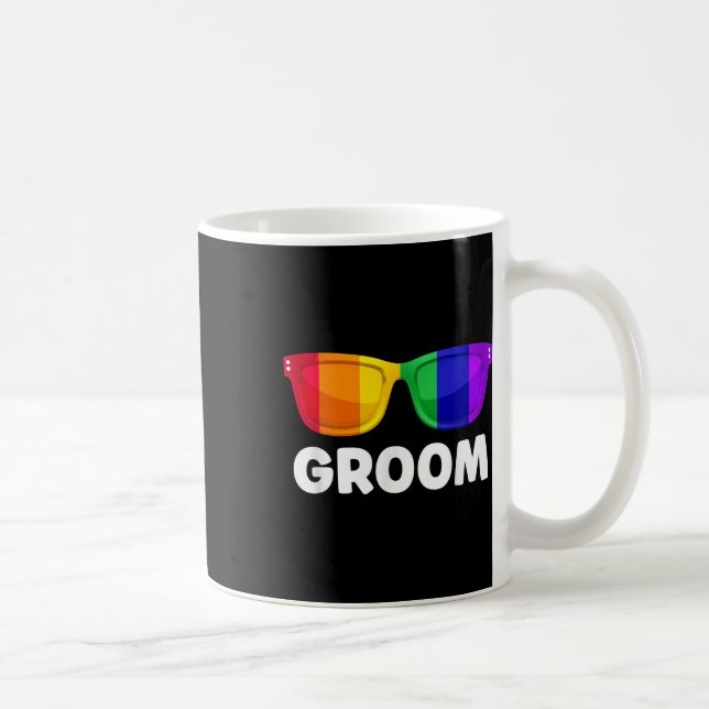 HBTQ Skojbröllop Brudgum Bröllop T-shirt Kaffemugg (Höger)