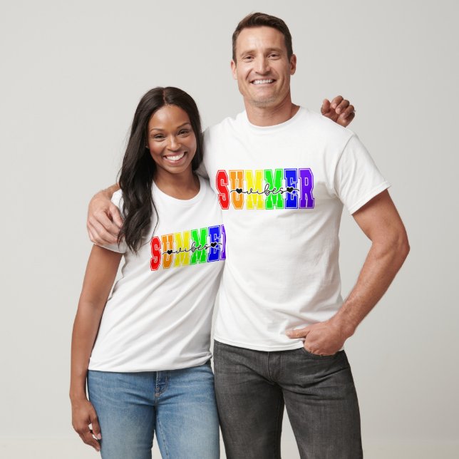 HBTQ sommarstämning | Regnbågsprydnad T Shirt (Unisex)