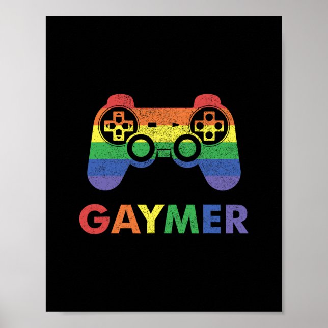 HBTQ-spelare Gay Pride-regnbåge Spelare Spelande L Poster (Framsidan)