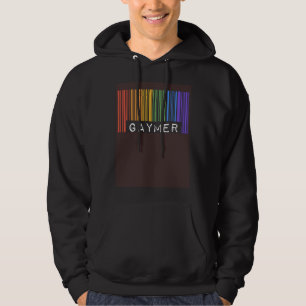 HBTQ-spelare HBTQ Pride Flagga Streckkod Videospel Hoodie
