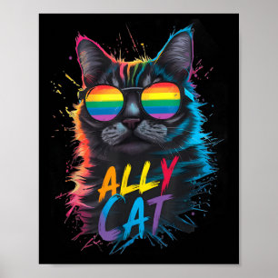 Hbtq-stödjande katt Var snäll Hbtq- regnbåge Rolli Poster
