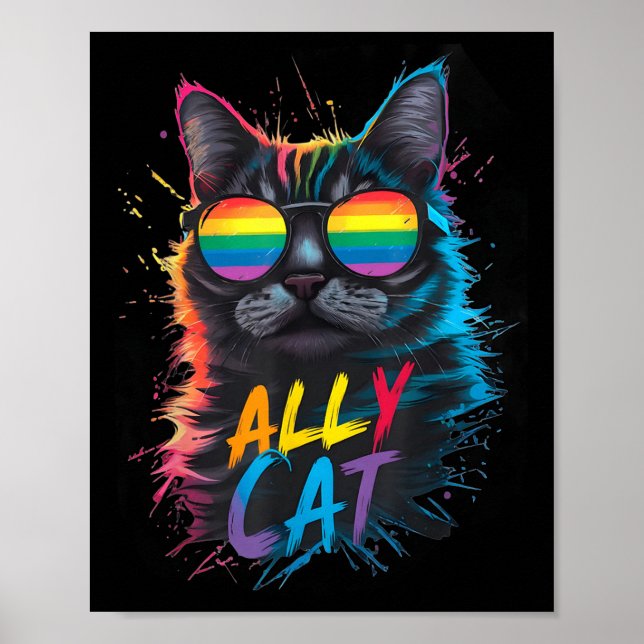 Hbtq-stödjande katt Var snäll Hbtq- regnbåge Rolli Poster (Framsidan)