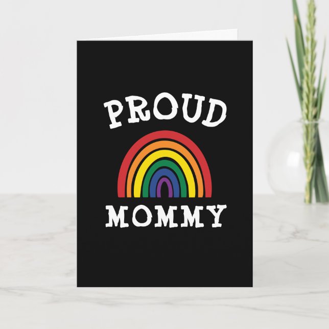 HBTQ Stolt Mamma HBTQ Pride Regnbåge Mors Dag Kort (Framsida)