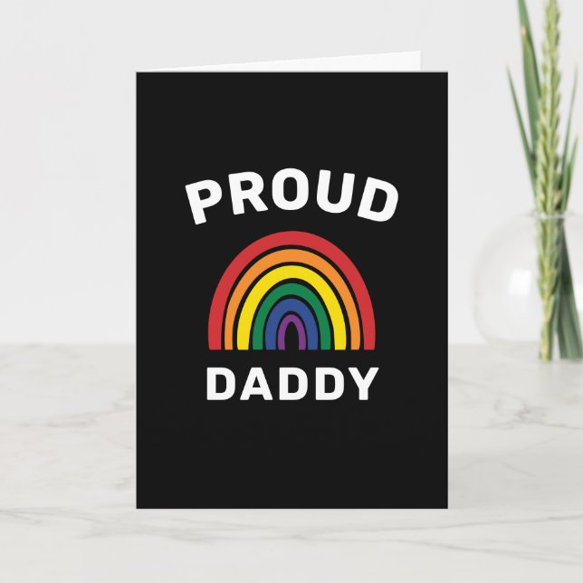 HBTQ Stolt Pappa Gay Pride Regnbåge Fars dag Kort (Framsida)