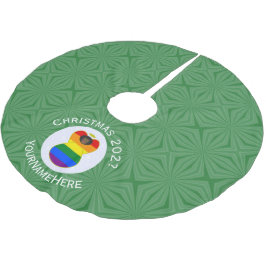 Hbtq-stolt Pride svart änglavimpel julpersonligad  Julgransmatta Borstad Polyester