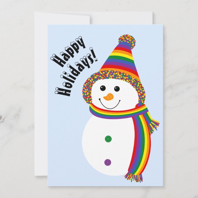 HBTQ+ Stolt snöman Glad julhelg Julkort (Framsida)