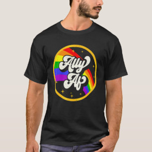 HBTQ-stolthet Allierad AF HBTQ regnbåge Vintage Le T Shirt