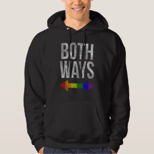 HBTQ-stolthet åt båda hållen Bisexuell regnbågepil Hoodie