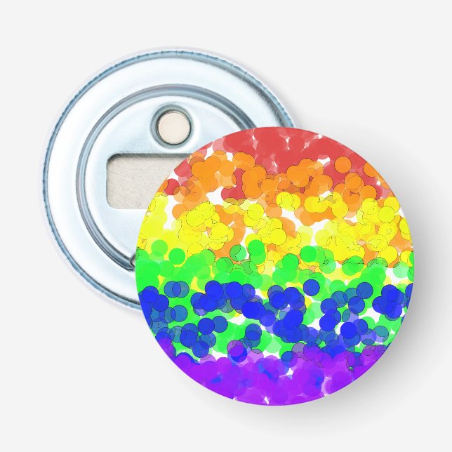 HBTQ Stolthet Bokeh Flagga Flasköppnare (Framsidan)