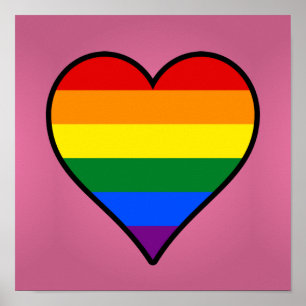 HBTQ stolthet hjärta affisch