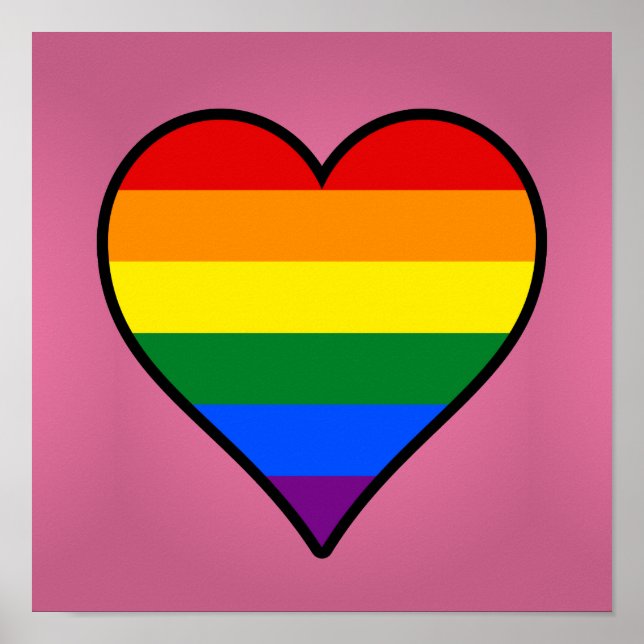 HBTQ stolthet hjärta affisch (Framsidan)