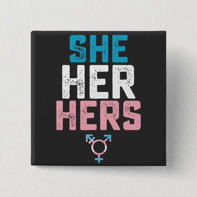 HBTQ-stolthet Hon Henne Hennes Trans Transperson P Knapp (Framsida)