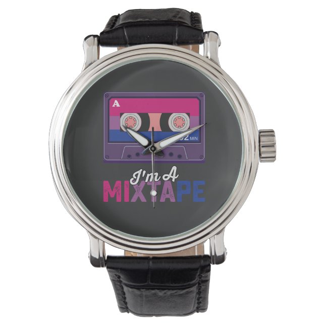 HBTQ-stolthet Im A Mixtape Kassett Bi Armbandsur (Framsida)
