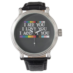 HBTQ stolthet Jag ser kärlek acceptera dig stötta Armbandsur