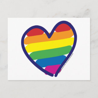 HBTQ Stolthet Kärlek Hjarta Vykort
