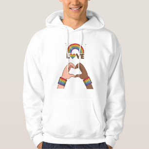 HBTQ+-stolthet. Kärleksregnbåge. Hjärta. Hoodie
