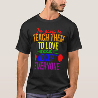Hbtq-stolthet Lär kärlek Acceptera Alla Lärare Reg T Shirt