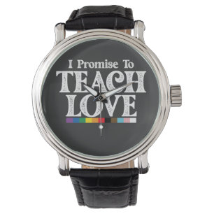 HBTQ-stolthet Lärare Jag lovar att lära ut kärlek Armbandsur