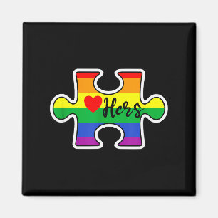 HBTQ-stolthet Par Alla hjärtans dag Lesbisk Hennes Magnet