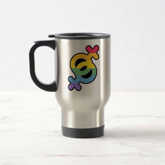 HBTQ-stolthet. Regnbåge. Mugg (Vänster)