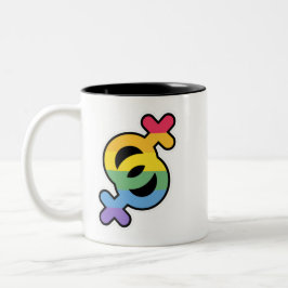 HBTQ+-stolthet. Regnbåge. Två-Tonad Mugg