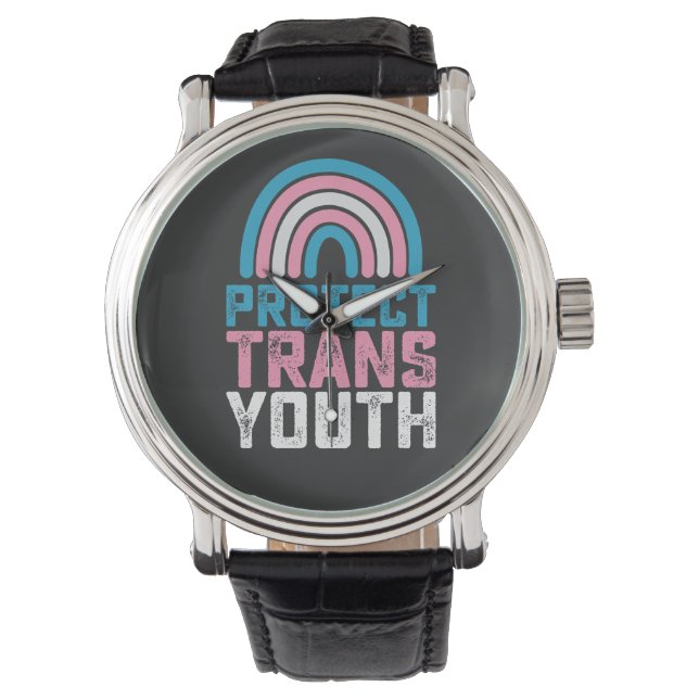 HBTQ stolthet skydda trans transperson ungdomar ba Armbandsur (Framsida)