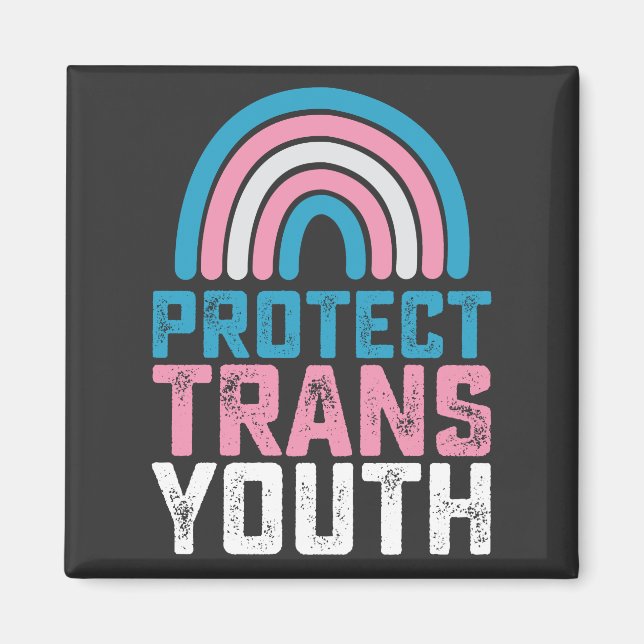 HBTQ stolthet Skydda trans transpersoner ungdomar  Magnet (Framsidan)