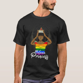 HBTQ Stolthet Vacker Melanin HBTQ Regnbågsfärger T Shirt