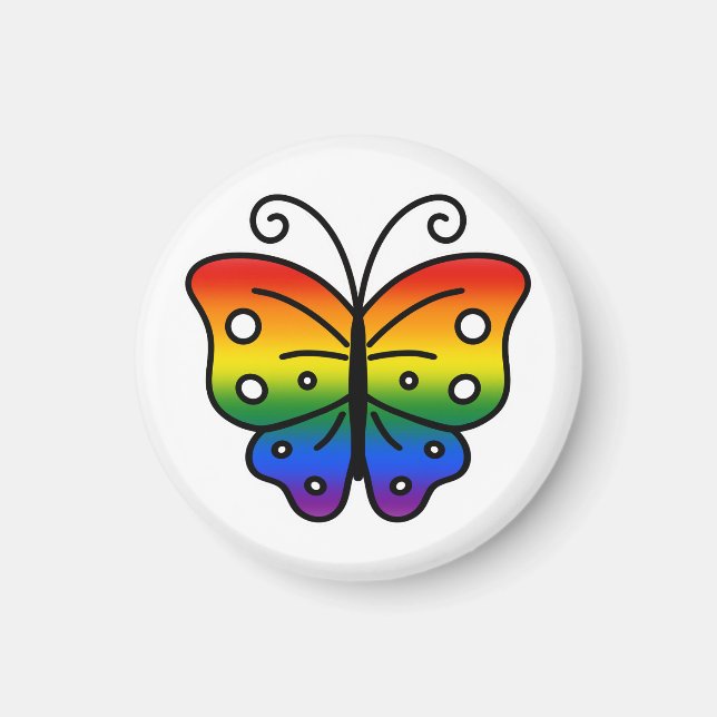 HBTQ stolthets fjäril magnet (Framsidan)