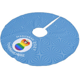 HBTQ-stolthetsängel Svart Hår Hanukkah Flagga Pers Julgransmatta Borstad Polyester