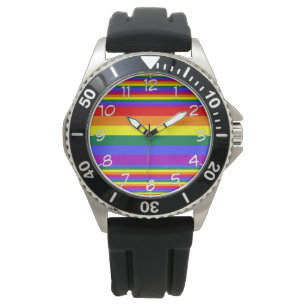 HBTQ-stolthetsfärger numrerade Armbandsur