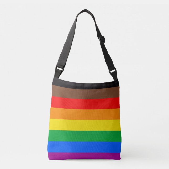 HBTQ-stolthetsflagga (8 ränder) Axelväska (Framsida)