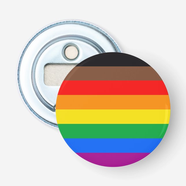 HBTQ-stolthetsflagga (8 ränder) Flasköppnare (Framsidan)
