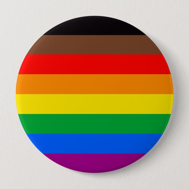 HBTQ-stolthetsflagga (8 ränder) Knapp (Framsida)