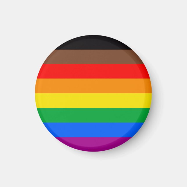 HBTQ-stolthetsflagga (8 ränder) Magnet (Framsidan)