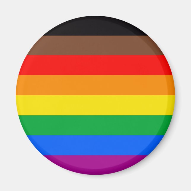 HBTQ-stolthetsflagga (8 ränder) Magnet (Framsidan)