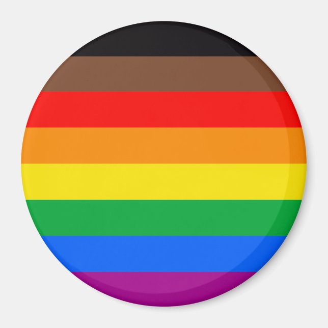 HBTQ-stolthetsflagga (8 ränder) Magnet (Framsidan)