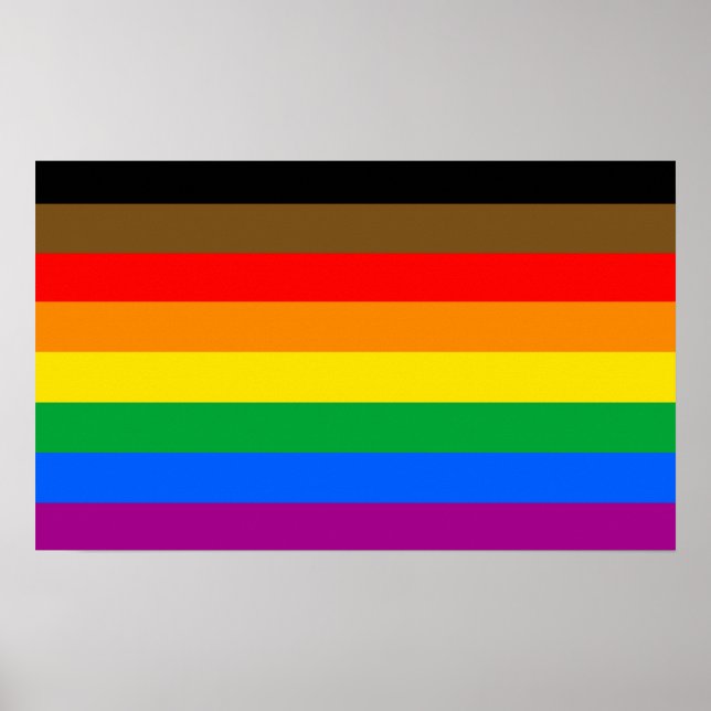 HBTQ-stolthetsflagga (8 ränder) Poster (Framsidan)