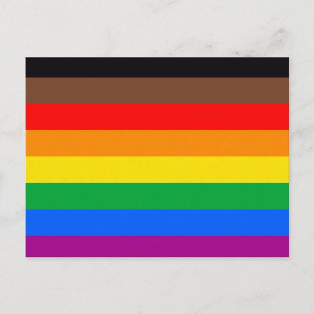 HBTQ-stolthetsflagga (8 ränder) Vykort (Framsida)