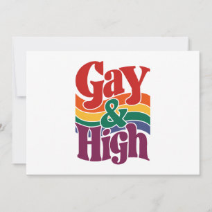 HBTQ-stolthetsflagga för gay och högt retro Inbjudningar