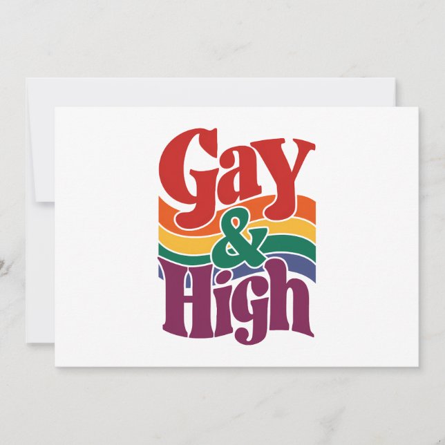 HBTQ-stolthetsflagga för gay och högt retro Inbjudningar (Framsida)