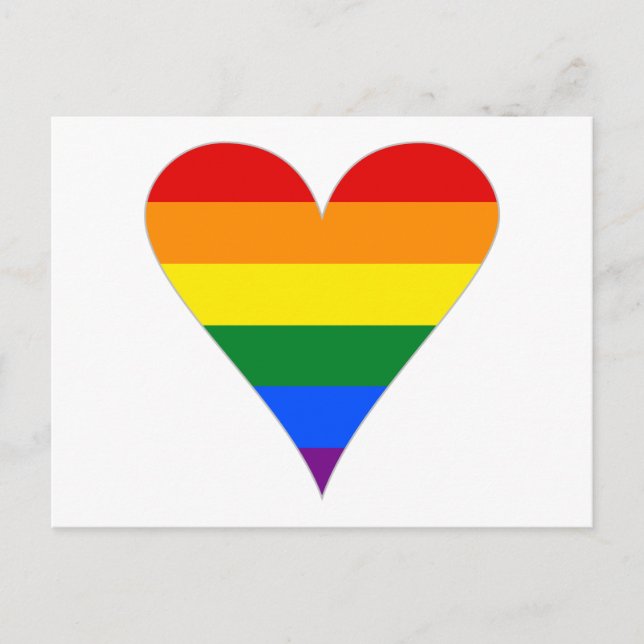 HBTQ Stolthetsflagga Hjärta Funky - Grå Vykort (Framsida)